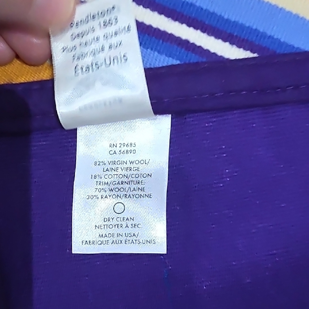 Pendleton Multicolor Striped Wool Blanket - Picture 4 of 4